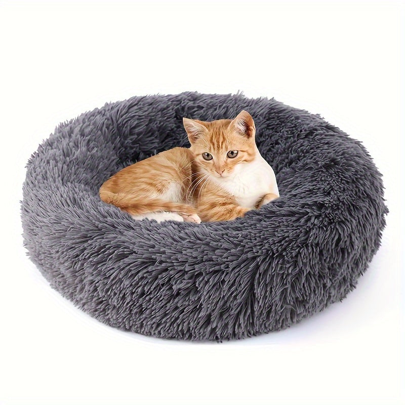 Plush Round Pet Bed – Soft, Comfortable & Machine Washable